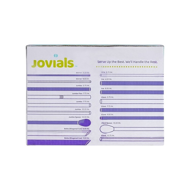 JOVIALS JUMBO BLACK STRAW 7.75 BOXED - UNWRAPPED