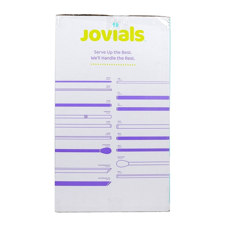 JOVIALS JUMBO FLEX STRAW WHT 7.75 BOXED PAPER WRAPPED