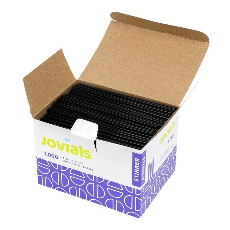 JOVIALS BLACK STIRRER 5.25 BOXED UNWRAPPED