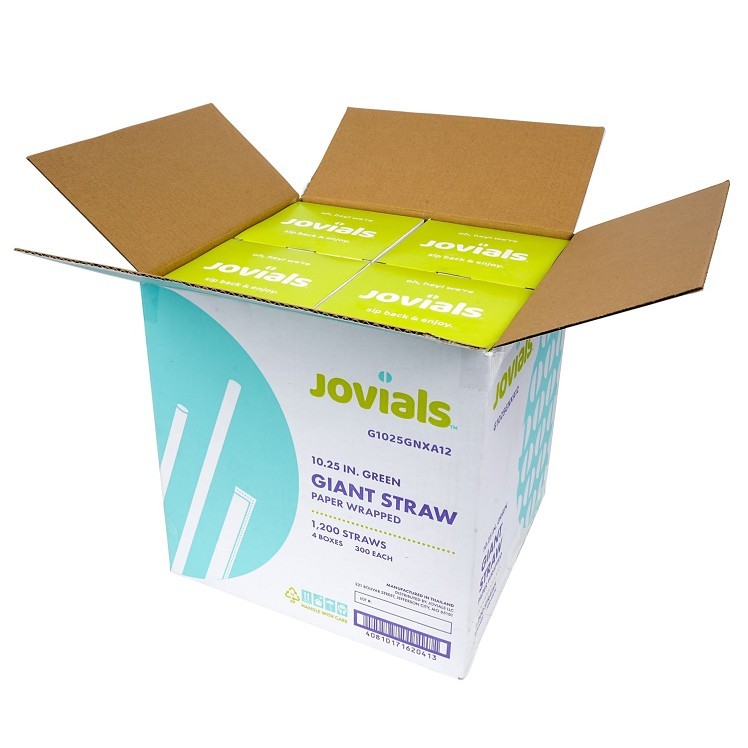 JOVIALS 12 GIANT GREEN STRAW PAPER WRAPPED
