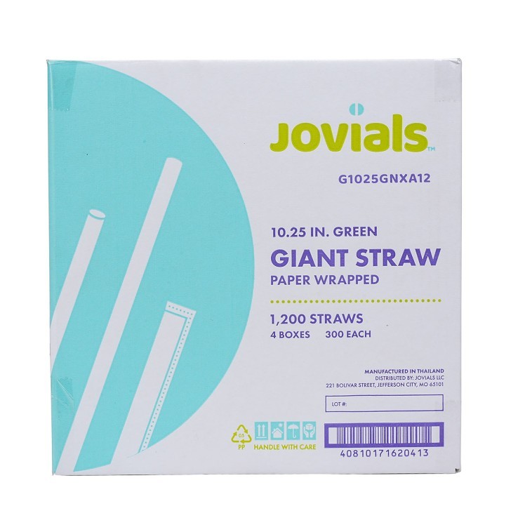 JOVIALS 12 GIANT GREEN STRAW PAPER WRAPPED