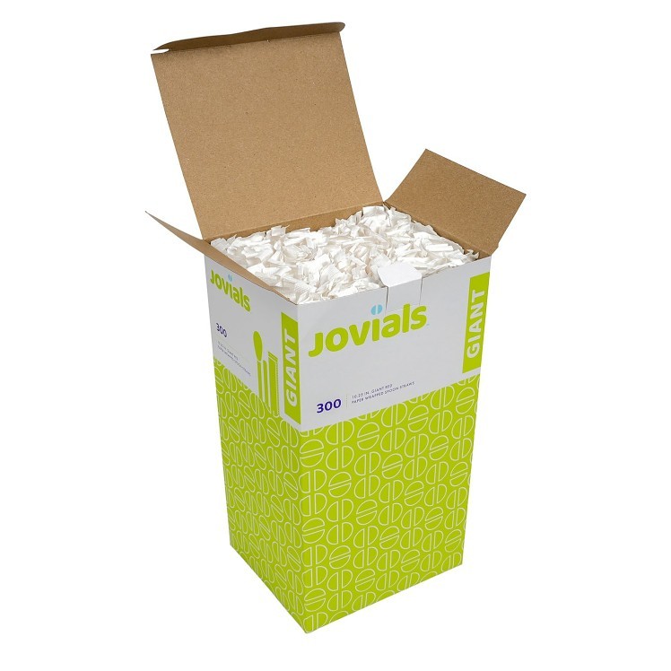 JOVIALS 10.25 GIANT RED SPOON STRAW PAPER WRAPPED