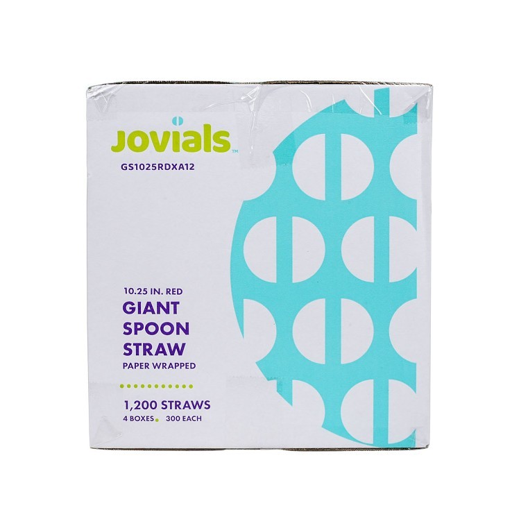 JOVIALS 10.25 GIANT RED SPOON STRAW PAPER WRAPPED