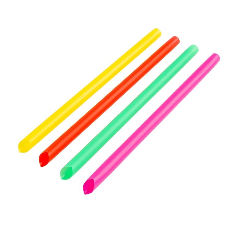 JOVIALS 8 BOBA STRAW ASST NEON DIAG CUT UNWRAPPED