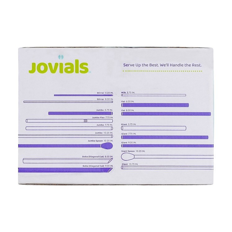 JOVIALS 9 BOBA STRAW ASST NEON POLYPROPYLENE DIAG CUT