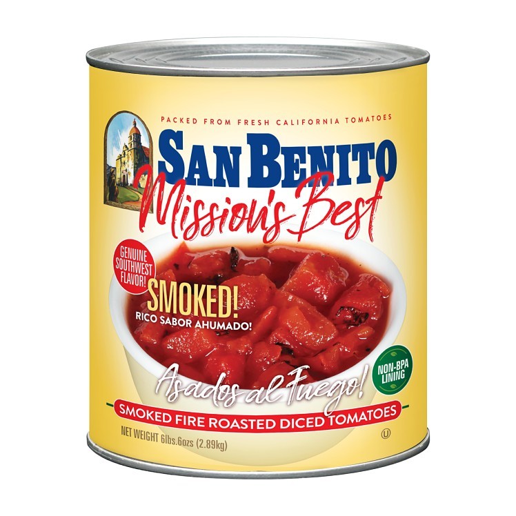 SAN BENITO MISSIONS BEST FIRE ROASTED DICED TOMATOES 3/4 IN