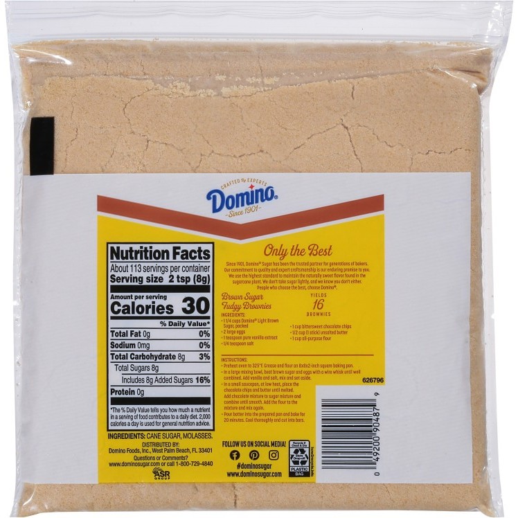 DOMINO LIGHT BROWN SUGAR 2LBS