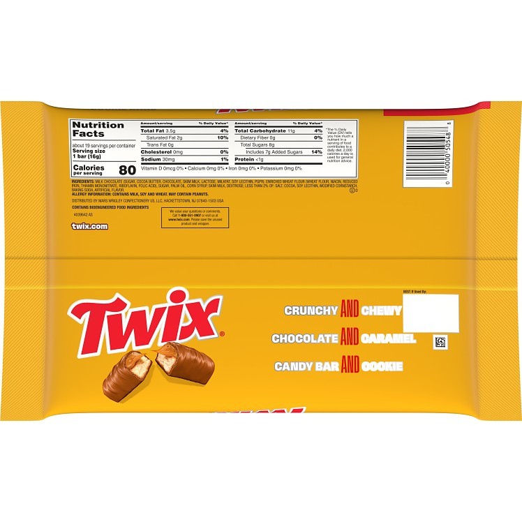 TWIX CARAMEL FUN SIZE CANDY BARS 10.83 OZ