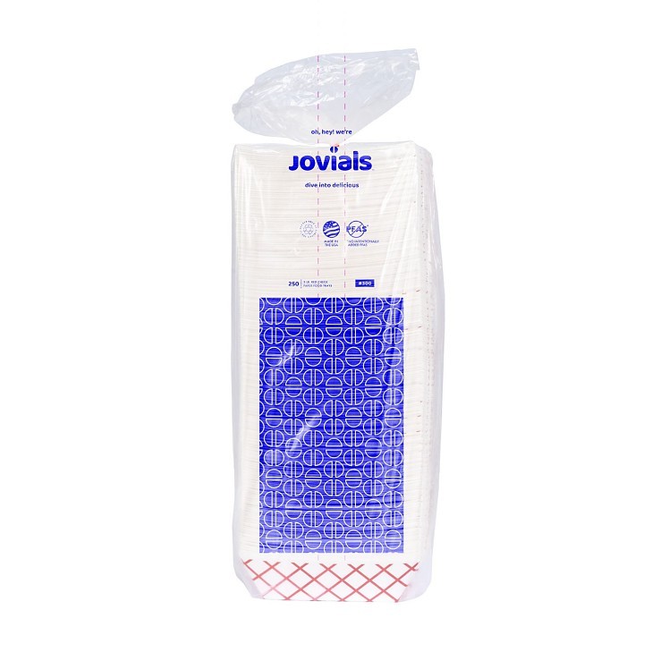 JOVIALS 3 LB RED CHECKERED CLAY COATED PAPER FOOD TRAY #300