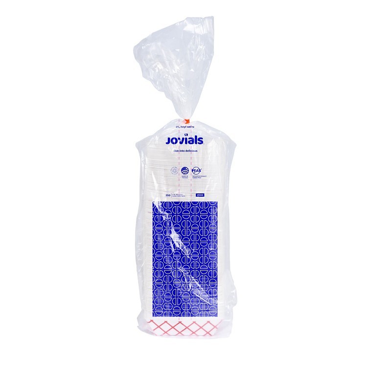 JOVIALS 2 LB RED CHECKERED CLAY COATED PAPER FOOD TRAY #200