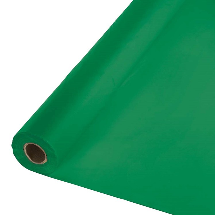 CREATIVE CONVERTING 40X100' GREEN PLASTIC TABLE ROLL
