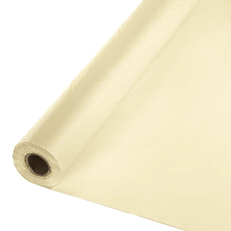 CREATIVE CONVERTING 40X100' IVORY PLASTIC TABLE ROLL