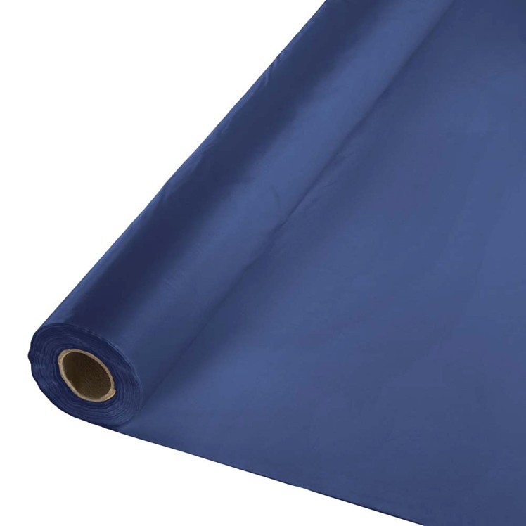CREATIVE CONVERTING 40X100' NAVY PLASTIC TABLE ROLL