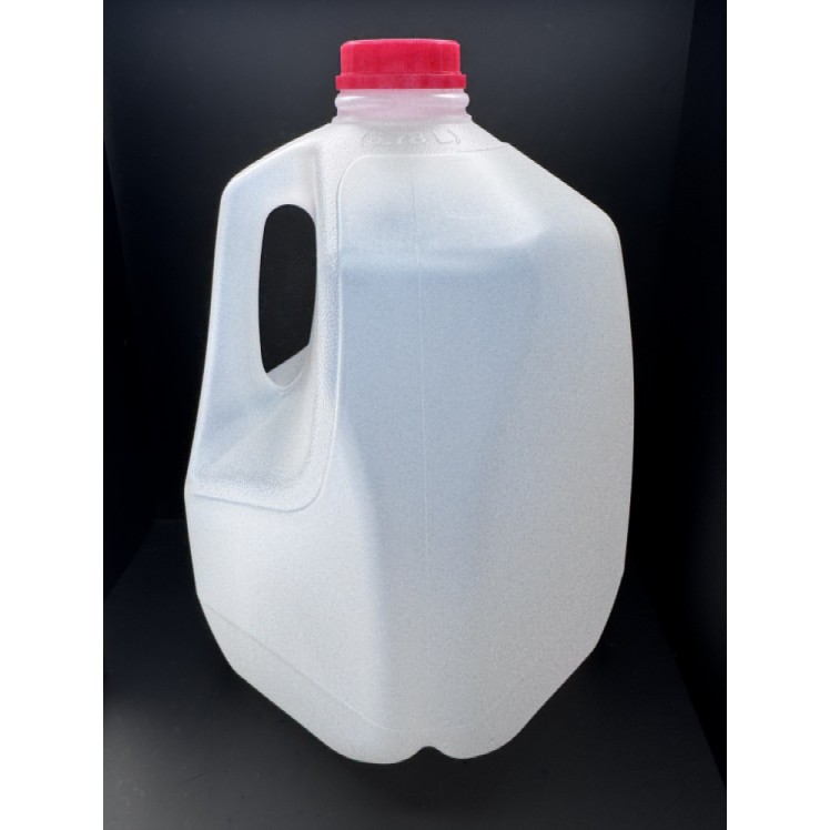 JUG, HDPE PLASTIC TRANSLUCENT RED 1 GAL W/ LID TAMPER EVIDENT MILK
