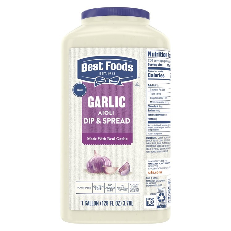 BEST FOODS GARLIC AIOLI SPREAD