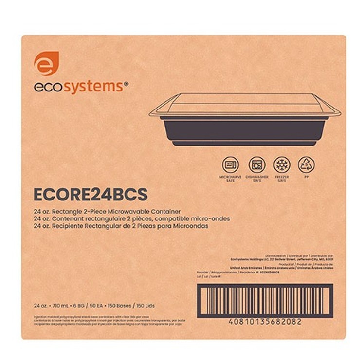 ECO-SYSTEMS 24 OZ MICROWAVEABLE CONTAINER & LID COMBO