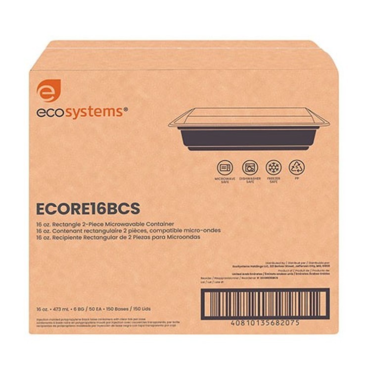 ECO-SYSTEMS 16 OZ MICROWAVEABLE CONTAINER & LID COMBO