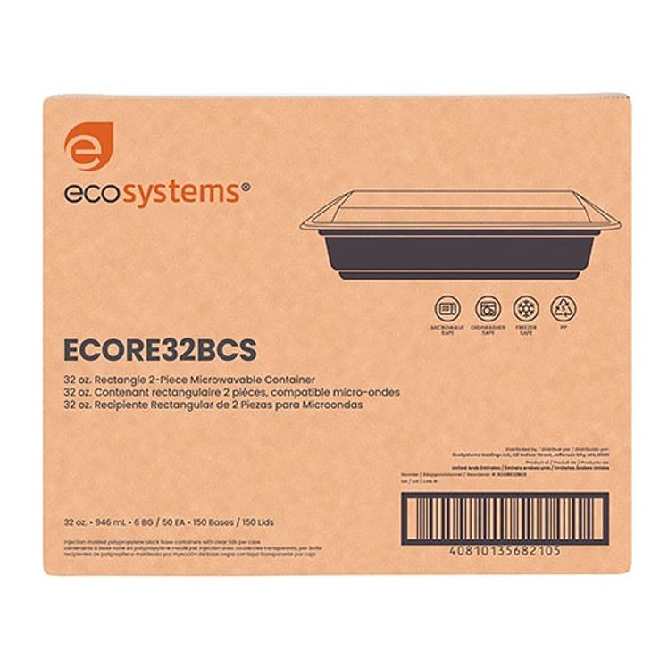 ECO-SYSTEMS 32 OZ MICROWAVEABLE CONTAINER & LID COMBO