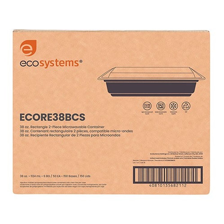 ECO-SYSTEMS 38 OZ MICROWAVEABLE CONTAINER & LID COMBO