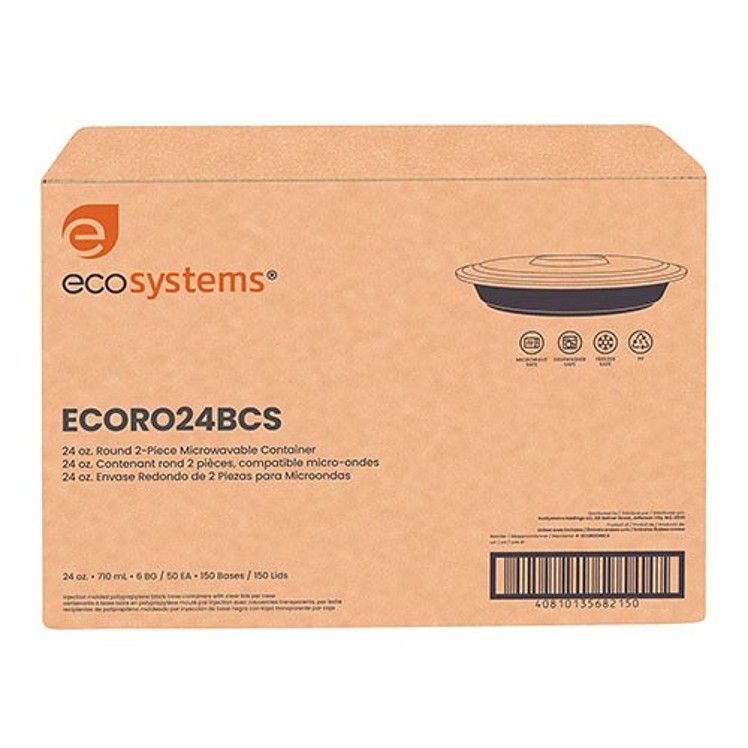 ECO-SYSTEMS 24OZ RND MICROWAVEABLE CONTAINER & LID COMBO