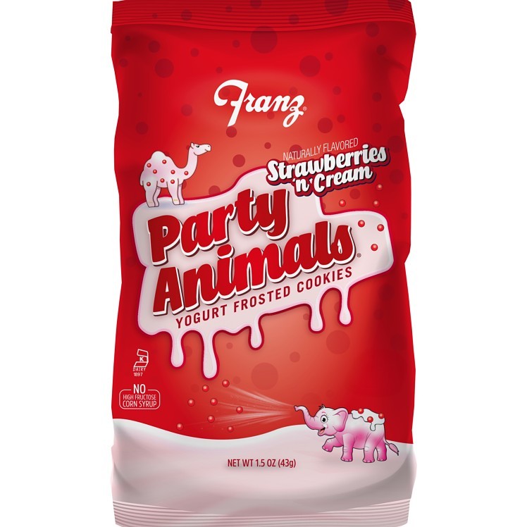 FRANZ FROSTED PARTY ANIMAL COOKIES STRAWBERRIES-N-CREAM