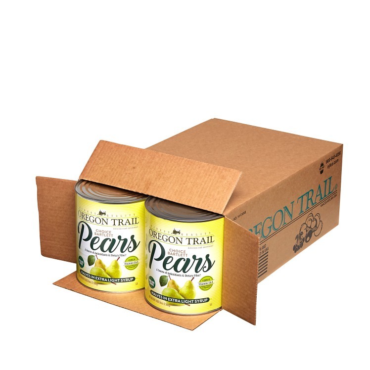 OREGON TRAIL PEAR HALVES IN EXTRA LIGHT SYRUP