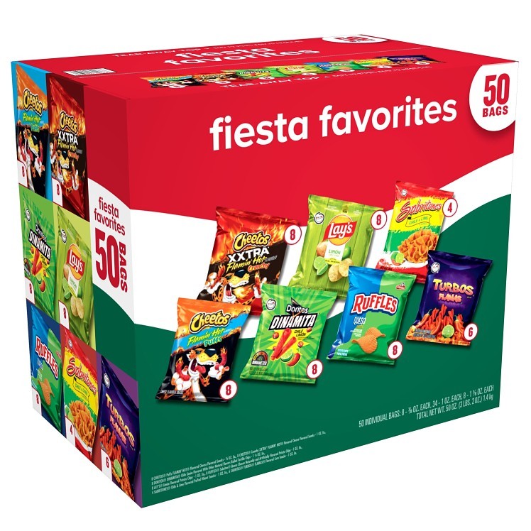FRITO LAY 50 COUNT SINGLE SERVE FIESTA VARIETY PACK