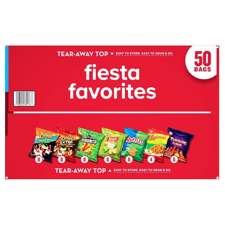 FRITO LAY 50 COUNT SINGLE SERVE FIESTA VARIETY PACK