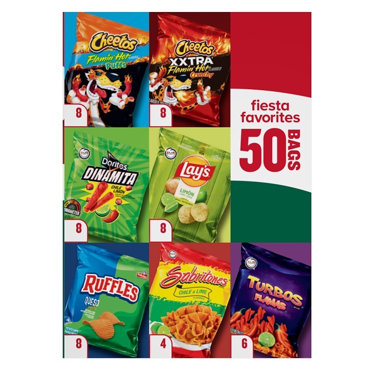 FRITO LAY 50 COUNT SINGLE SERVE FIESTA VARIETY PACK