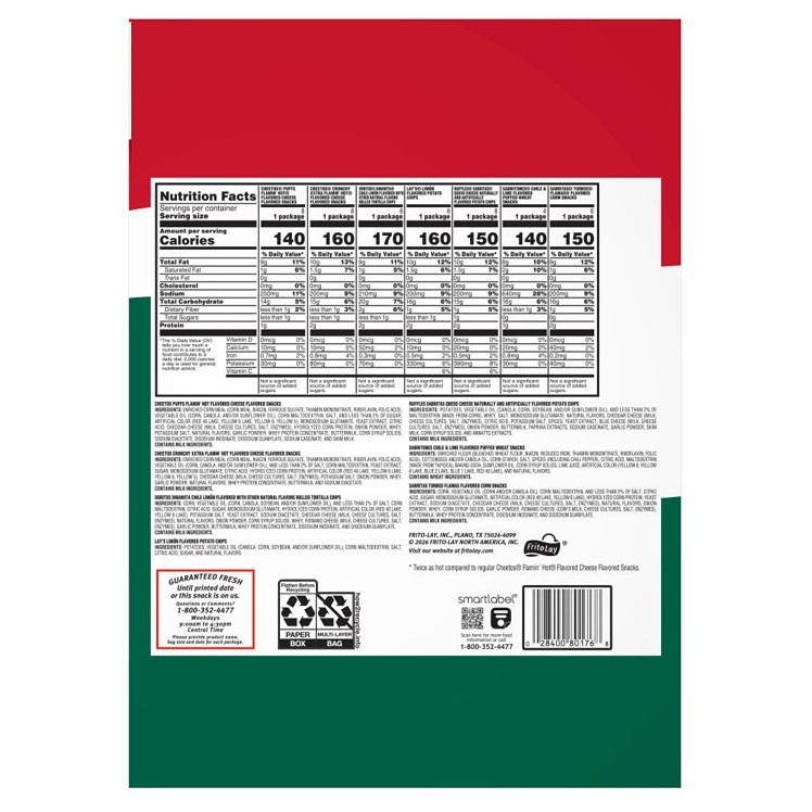 FRITO LAY 50 COUNT SINGLE SERVE FIESTA VARIETY PACK