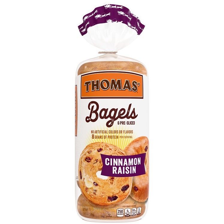 THOMAS EARTHGRAIN CINNAMON RAISIN BAGELS