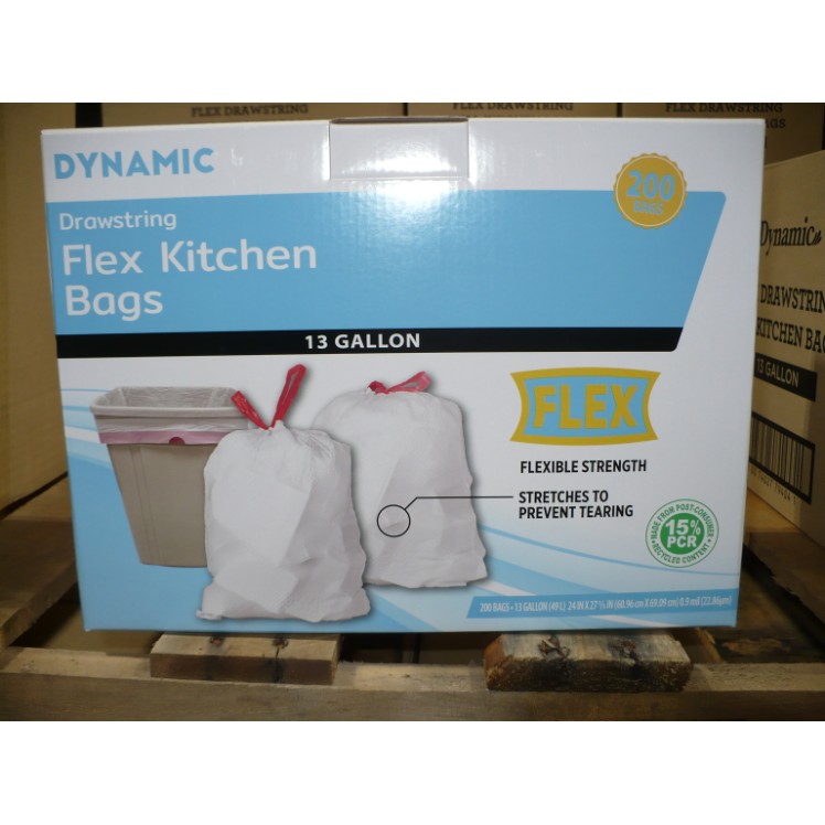 DYNAMIC 13 GAL FLEX TRASH BAG