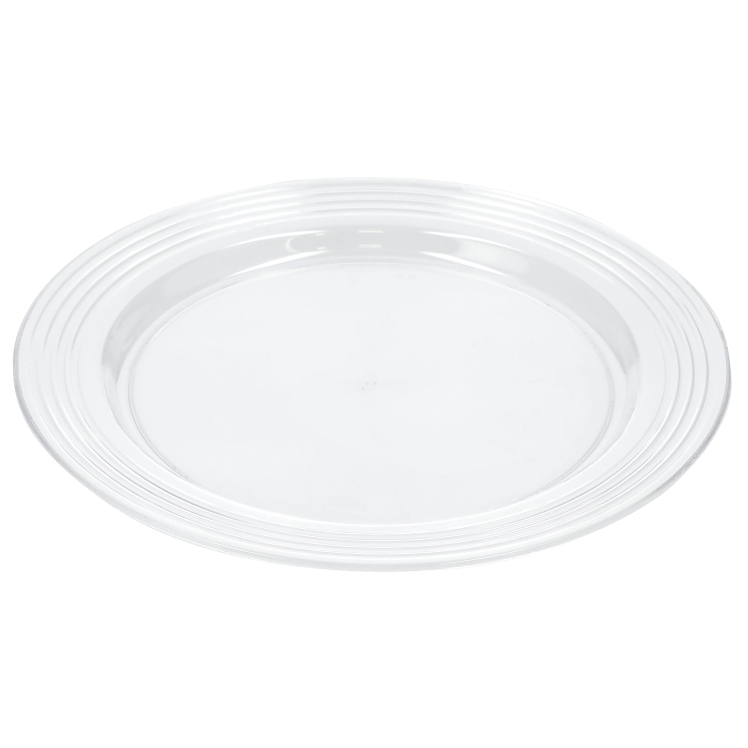 MONOGRAM PLATE, POLYSTYRENE 6 INCH CLEAR 1 COMPARTMENT ROUND