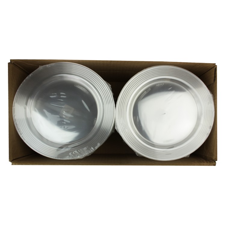 MONOGRAM PLATE POLYSTYRENE 9 INCH CLEAR ROUND RIDGED