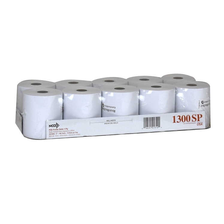 NCCO 1300SP 1 PLY BOND REGISTER ROLL 3x165'