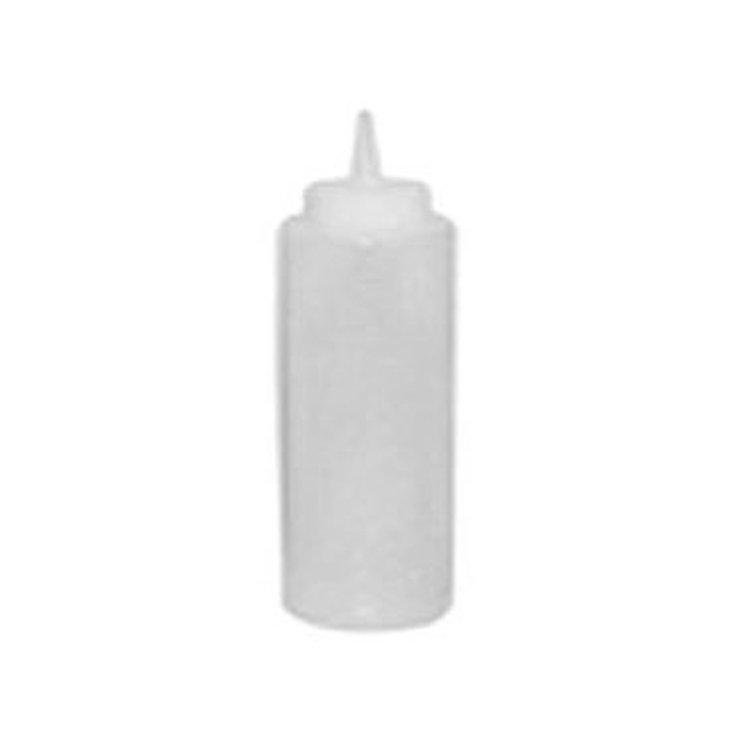 Winco Squeeze Bottle Dispenser 8 oz Plastic Clear Wide Mouth