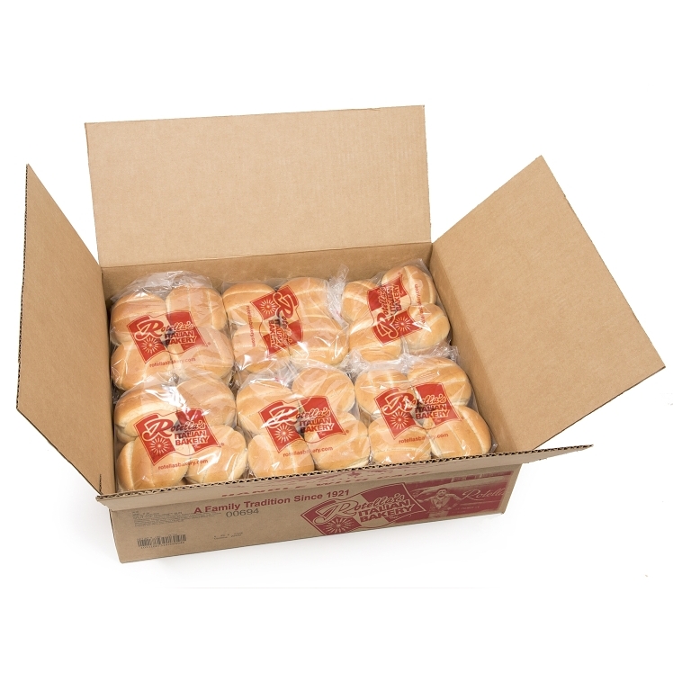 ROTELLA'S FROZEN 4 INCH WHITE HAMBURGER BUN