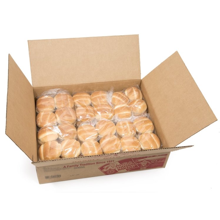 ROTELLA'S FROZEN 4 INCH WHITE HAMBURGER BUN