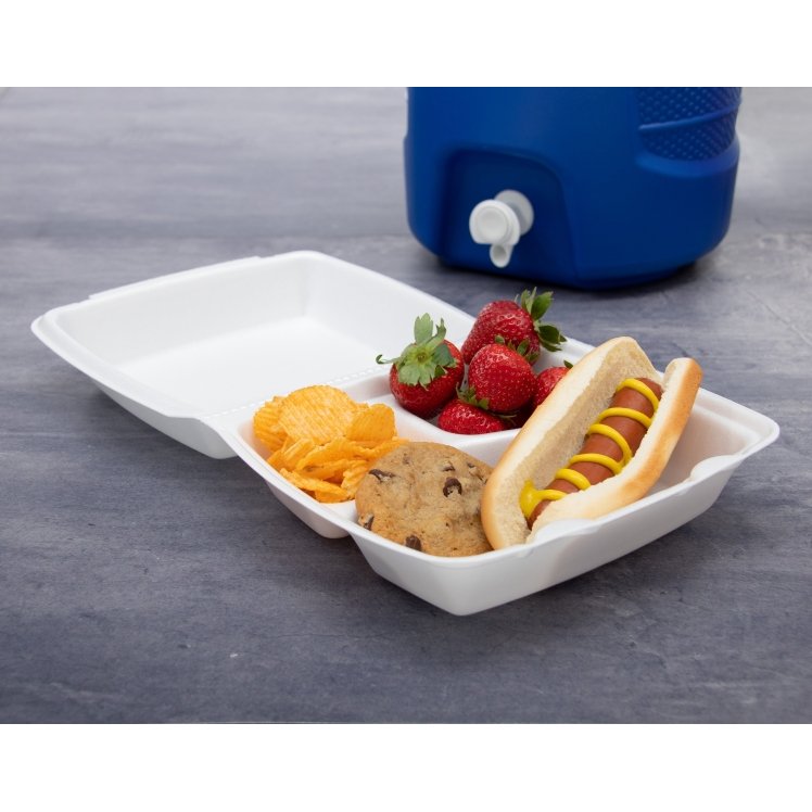 DART 8X8 3 CPMT FOAM HINGED CONTAINER
