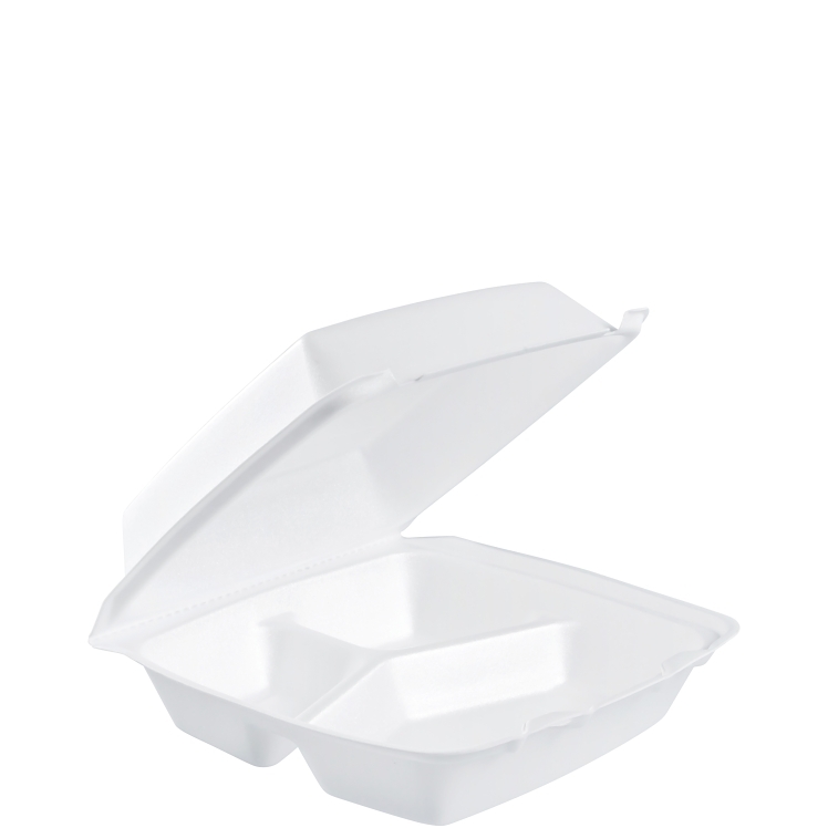 DART 8X8 3 CPMT FOAM HINGED CONTAINER