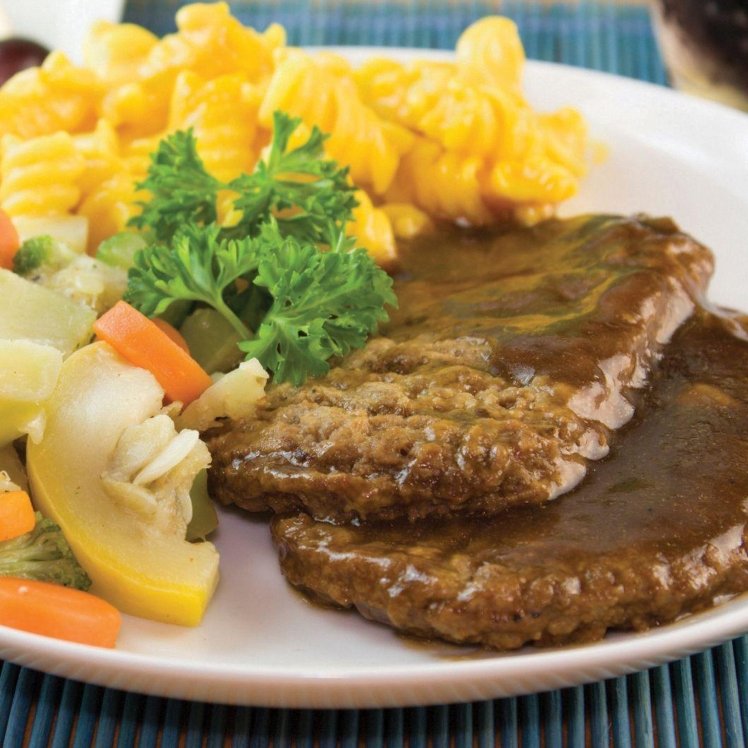 MOLLY'S KITCHEN BEEF, SALISBURY STEAK PATTY IN GRAVY COOKED
