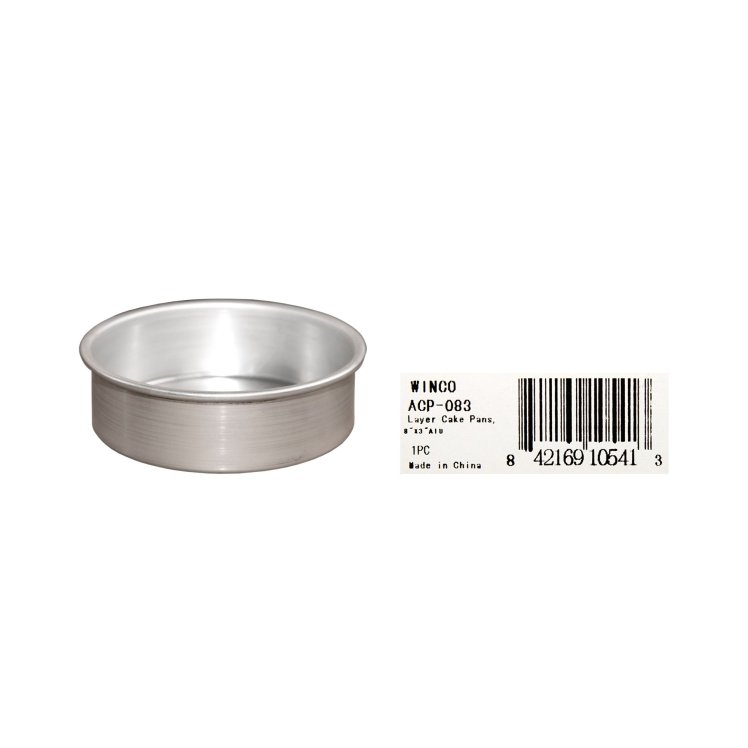 Winco Cake Pan 8x3 Aluminum