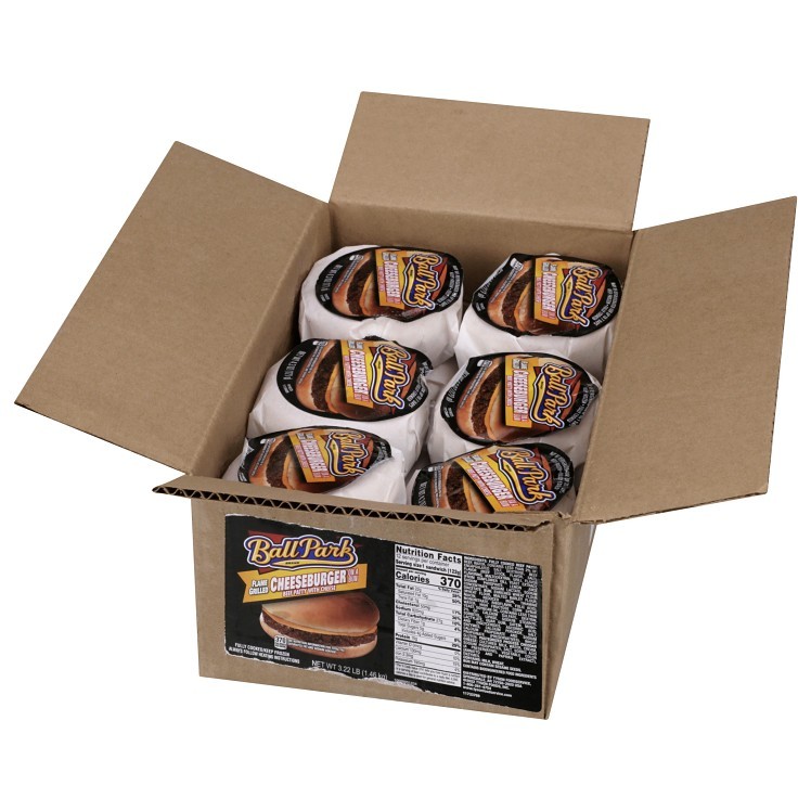 BALL PARK HOT N READY FROZEN BEEF FLAME BROILED CHEESEBURGER INDIVIDUALLY WRAPPED