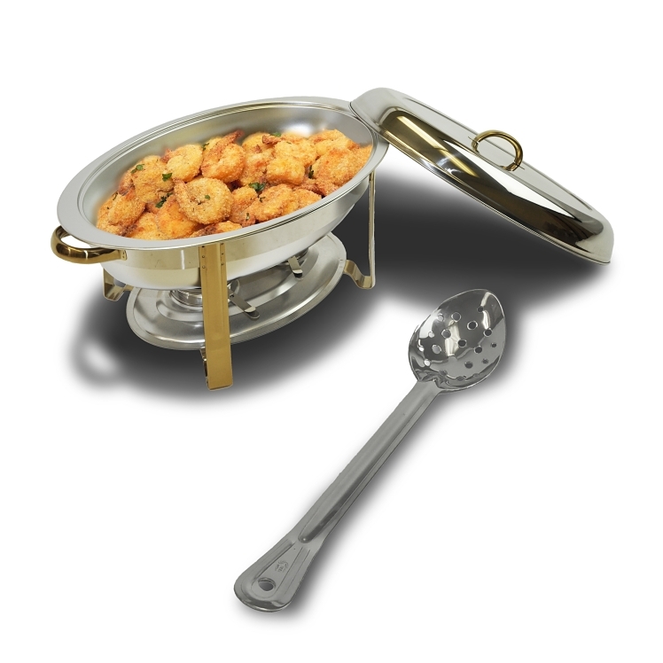 VALU PLUS STAINLESS STEEL SERVING SPOON PERFORATED 15 INCH WITH