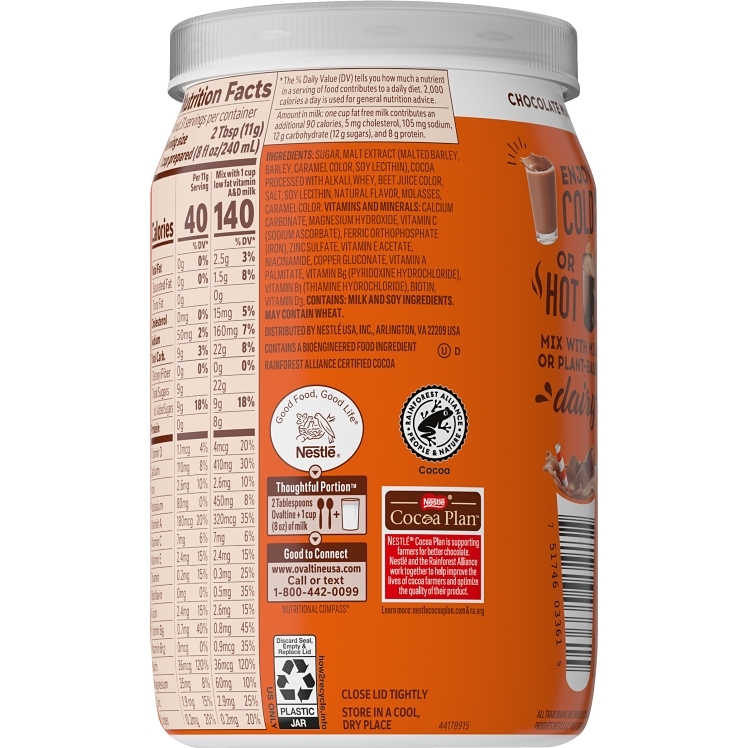 OVALTINE DRINK MIX CHOCOLATE MALT BULK POWDER