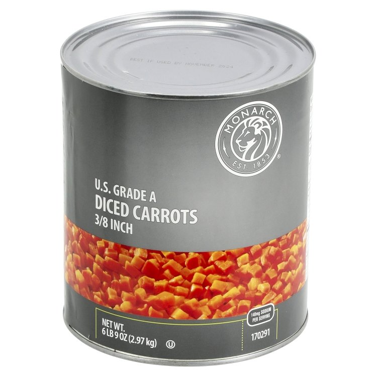MONARCH CARROT DICED 3/8 INCH FANCY CANNED