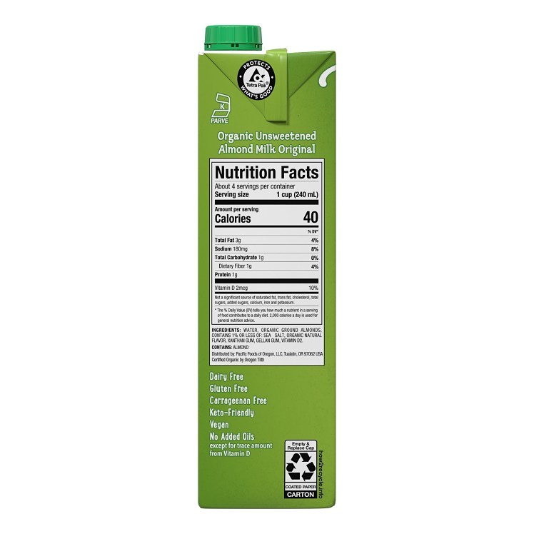 PACIFIC NATURAL FOODS ORGANIC ALMOND NON-DAIRY BEVERAGE