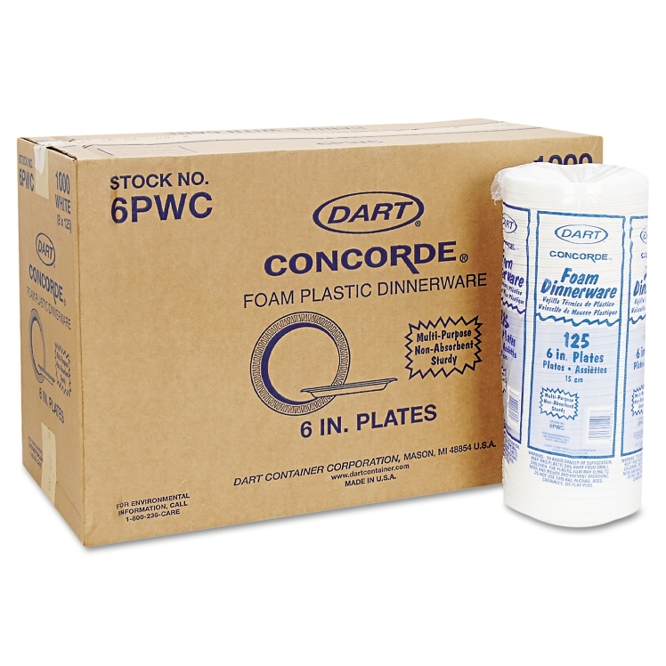 DART 6 1 CPMT WHITE FOAM PLATE