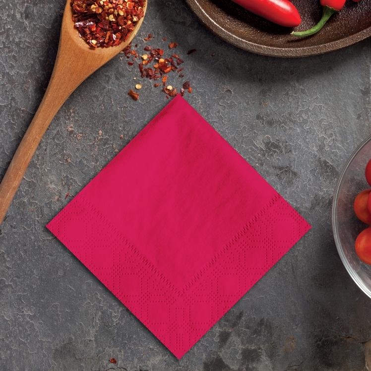 NAPKIN, BEV RED 9.5X9.5 2 PLY