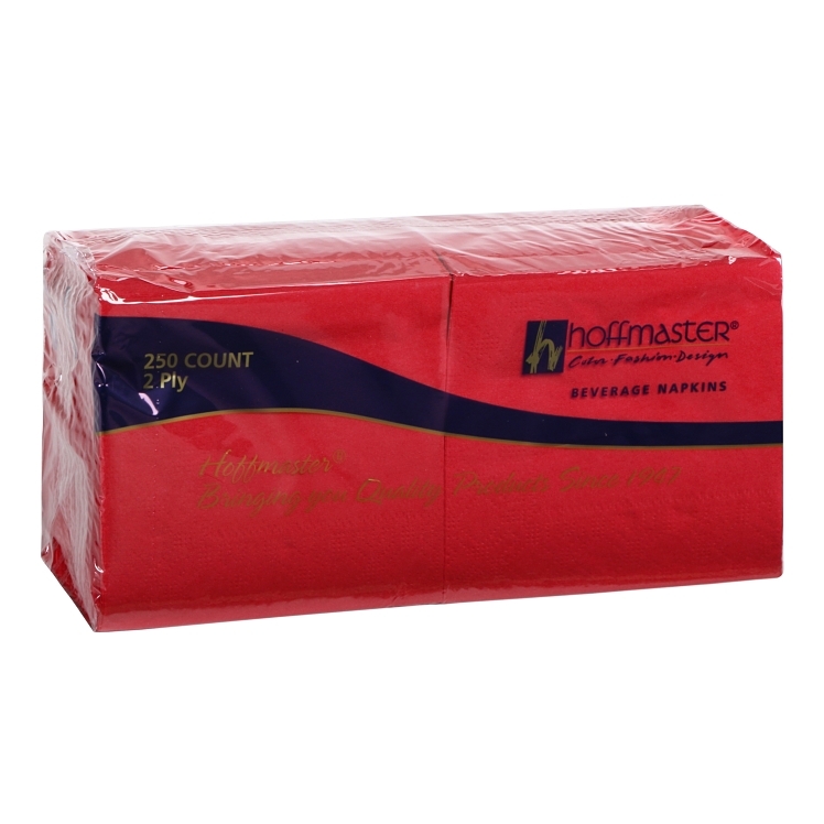 NAPKIN, BEV RED 9.5X9.5 2 PLY
